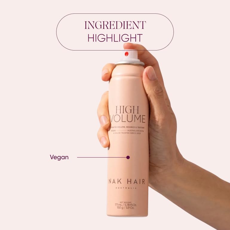 NAK Signature High Volume Texturizing Hair Spray 150g - Volumizing, Root Lifting & Texture Boost for All Hair Types with Heat Protection