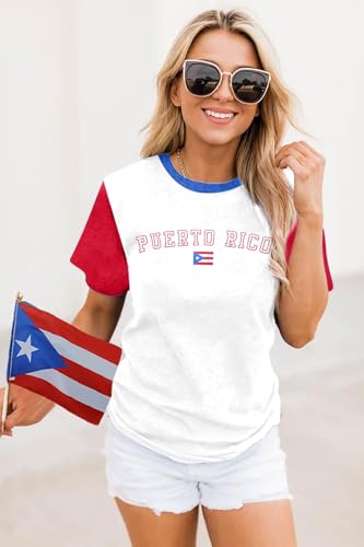 Boricua Puerto Rican Shirt Women Puerto Rico Flag T-Shirt Cute PR Puerto Rican Pride Color Block Tee top3