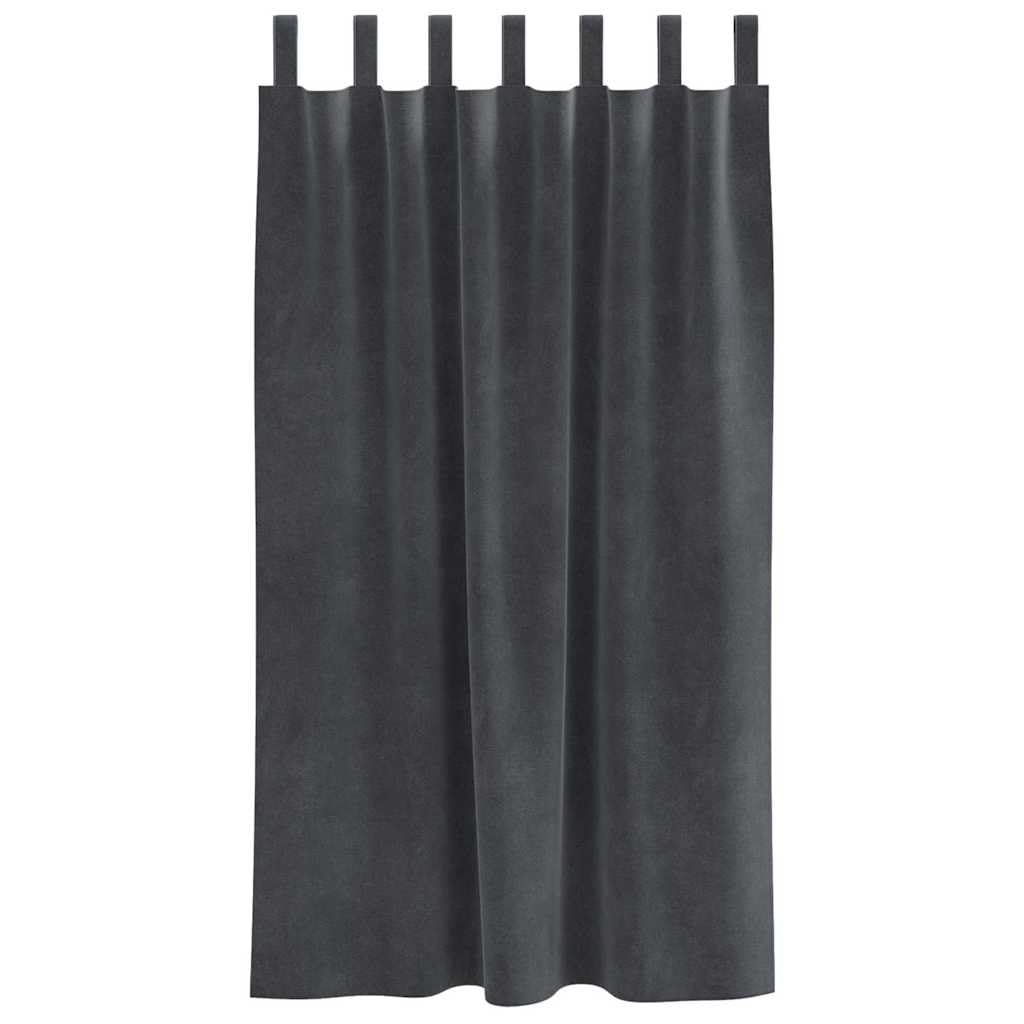 Cortinas opacas de terciopelo gris claro, 2 unidades, 140 x 175 cm, cortinas con trabillas de tela para sala de estar, dormitorio, prácticas cortinas para tranquilidad y privacidad