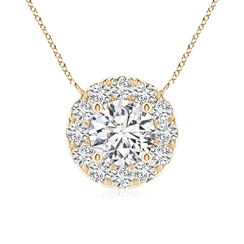 10K Solid Yellow Gold Handmade Engagement Pendant 2 Ct Round Cut Moissanite Diamond Solitaire Wedding/Bridal Pendant For Women/Her Propose Pendant #TOP20
