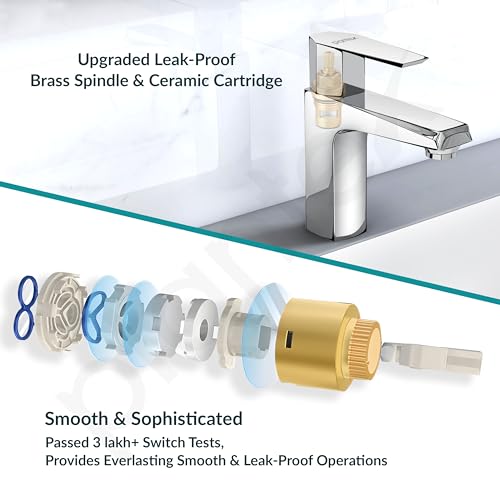 Image of Plantex Pillar Tap for Wash Basin with Teflon Tape /Tap for Wash Basin /Water Tap-Chrome (Celesiya-1243)