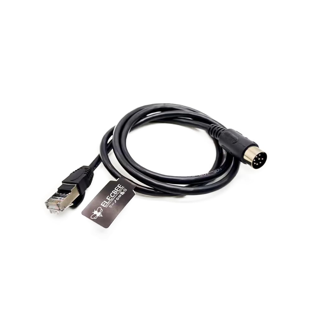 Elecbee 1 Meter High-Performance RJ45 Male to 8-Pin DIN Male Straight Connector Cable for Seamless Computer Networking and Audio Equipment Connectivity - Image 4