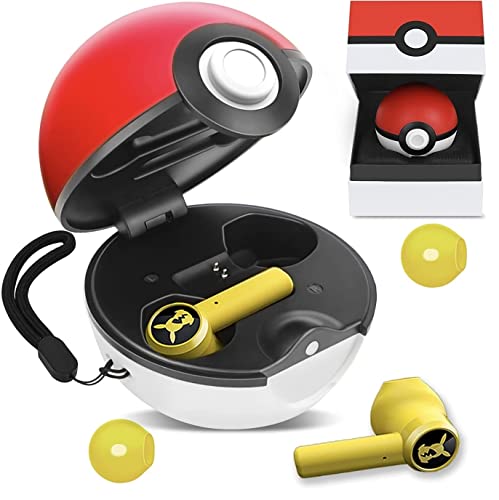 Anime Stuff Pokeball Pokemon Headphones - Pokemon Ball - Pokémon Bluetooth Wireless Earbuds With Elf Ball Charging Box - Wireless Earbuds For Kids - Kids Airpods - Earpods For Kids - Toys - Pikachu #TOP30