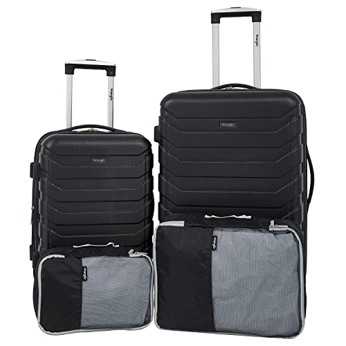 Wrangler Miami Luggage & Packing Cubes, Black, 4 Piece Set - Image 3