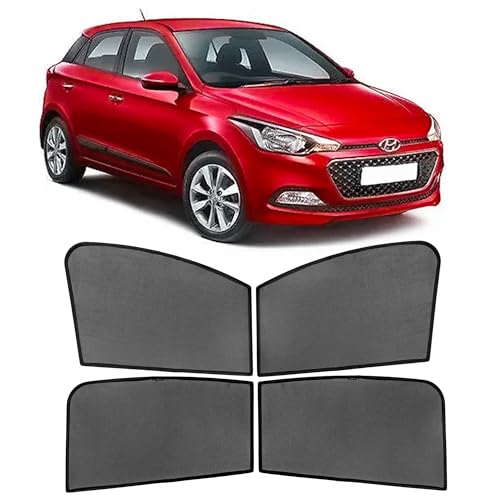 Image of Autostory Custom Fit Black Mesh Car Sunshade for Elite i20 (2015-2019) | UV & Heat Protection Car Window Curtains | Privacy Car Sun Shade | Breathable Vehicle Specific Side Window Shades