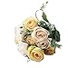 Produktbild JoyRolly Künstliche Blumen, gefälschte Blumen Rosen 9 Köpfe Braut Hochzeitsstrauß für Hochzeit Hausgarten Dekoration Yellow
