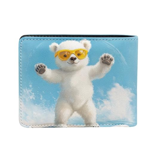 Image of Coldinair White Bear Boys Wallets for Kids 9-12 Cute Wallet for Teen Boys Leather Bifold Wallet Credit Card Cash Id Holder Purse Coin Pocket Id Window for Boy Male Youth Guys