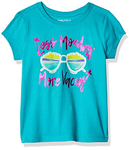 Catálogo de Ropa marca Náutica para Niña los más recomendados. 38 Nautica - Playera Estampada de Manga Corta para niña, Blue Vacay, 4 Años