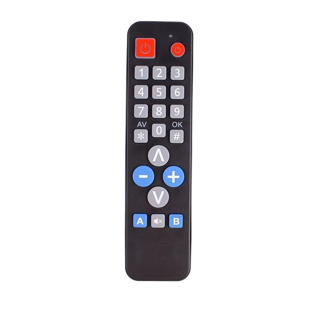 Telecomando universale for 2 dispositivi con funzione di apprendimento, copia codice IR for TV VCR STB DVD DVB, TV BOX, facile for gli anziani.