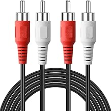 RCA Cables, 2RCA Male to 2RCA Male Stereo Audio Subwoofer Cable Dual Shielded RCA Cord for Home Theater, HDTV, Amplifier, Hi-Fi Systems, Speakers 10 Feet