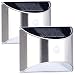 Produktbild Lunartec LED Lampe Bewegung: 2er-Set Solar-LED-Wandleuchte mit PIR-Sensor, Edelstahl, 20 lm, IP44 (LED Solar Bewegungsmelder, Solarbewegungsmelder, Fluter Bewegungsmeldern)