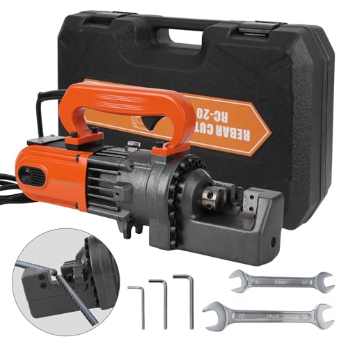 Electric Hydraulic Rebar Cutter, 1250W 110V, Cutting up to 3/4 in #6 4-20 mm Rebar, Steel, with Blades, Cutting Speed 3-3.5S, Concrete Construction To