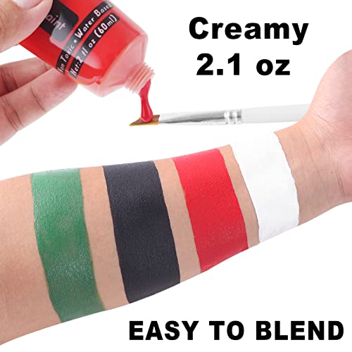 Go Ho Red Body Paint Washable For Halloween Makeup (2.1 Oz),Cream Water Based Face Paint,Devil Clown Red Makeup Eye/Nose/Face Painting For Adults Children Sfx Cosplay Costumes Festivals #TOP2