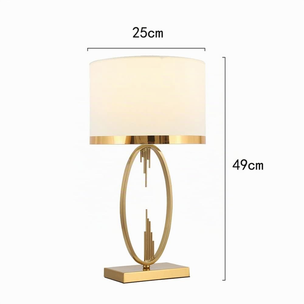 Mengjay E27 Lampada da Comodino,Creativa lampada da scrivania, Lampada da Tavolo Base in Metallo Paralume in Stoffa,Lampada da Tavolo,per camera da letto ufficio soggiorno illuminazione decorare