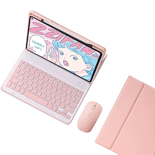 Clavier iPad A16 11 2025 détachable avec souris rose pour taper et naviguer partout