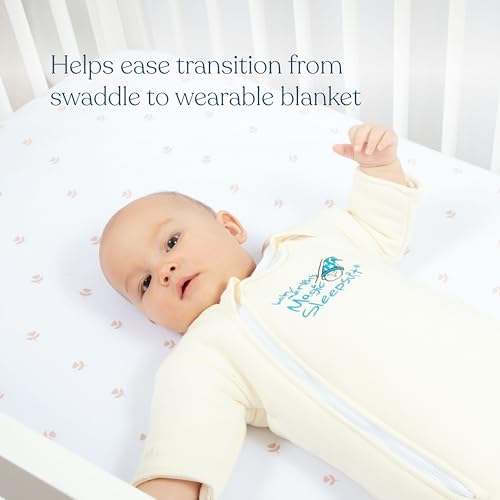 magic sleepsuit baby merlin39s cotton baby swaddle transition product - soft and cozy design double zipper for easy diaper changes promotes safe sleep 3-6 months - cream - small 12-18lbs