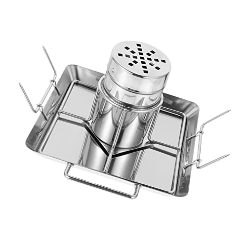 DIKACA 1 Pc Plato de Pollo a la Parrilla sartén para Asar Rejilla para Asar asador Equipo Barbacoa al Aire Libre Parrilla de Pollo Parrilla de Pollo a la Barbacoa Acero Inoxidable Silver