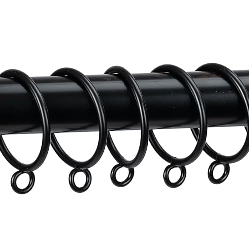 Curtain Rings with Eyelets Metal Eyelet Drapery Rings Inner Diameter 1.25Inch Curtain Rings for Hanging Pinch Pleat Curtain Pin Drape Hooks Black Zocang