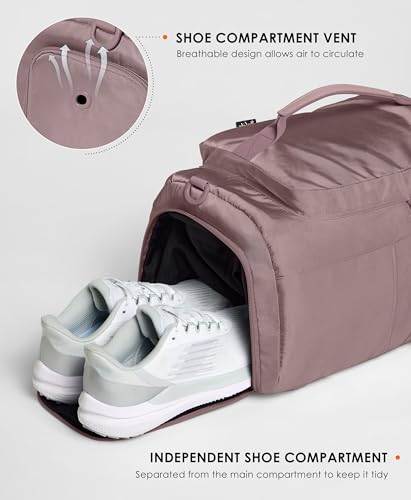 Image of Gym Bag for Women with Shoe Compartment and Wet Pocket Convertible Gym Backpack workout Duffel Bag Multiple Pockets 30L, Purple Ash, 30L, Modern