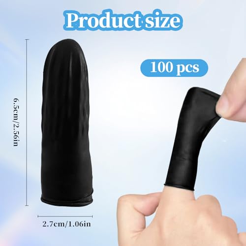 100 Pcs Disposable Finger Cots, Finger Protectors, Finger Gloves for Manicure,Beauty, Massage, Industrial Use - Thumbnail 2