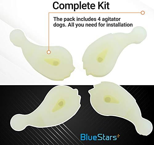 Ultra Durable 80040 Washer Agitator Dog Replacement Kit by Blue Stars - Exact Fit for Whirlpool & Kenmore Washer - Replaces 285612, 285770, 3366877, 387091 - PACK OF 4
