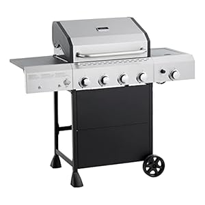 Amazon Basics Freestanding Gas Grill with Side Burner, 4 Burner (52,000 BTU)