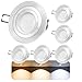 Produktbild SSC-LUXon RF-2 6er Set LED Einbaustrahler dimmbar flach 30mm - 3 Lichtfarben einstellbar - schwenkbar Alu gebürstet 230V 6W