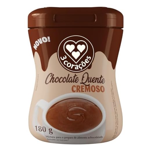 Chocolate Quente Pó Cremoso 3 Corações Pote 180g