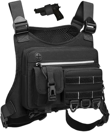 BlesMaller Taktische Brusttasche Schwarz