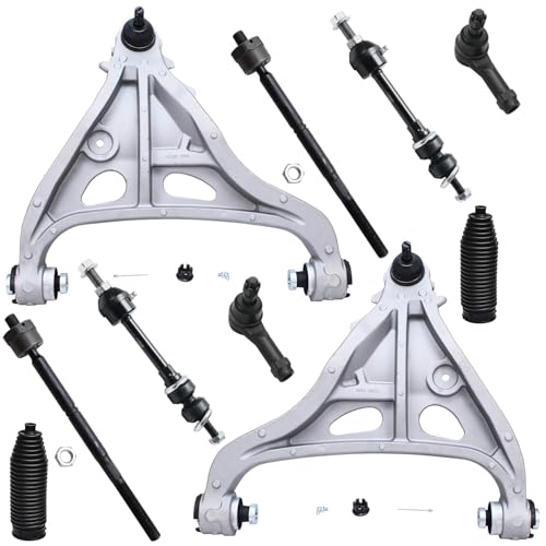 Image of Detroit Axle - 4WD 10pc Front End Kit for Ford 2005-2008 F-150 Lincoln Mark LT 2 Lower Control Arms with Ball Joints 2 Sway Bar Links 4 Inner Outer Tie Rods 2 Boots 2006 2007 Replacement