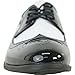 VANGELO Men Dress Shoe TAB-3 Wing Tip Oxford Formal Tuxedo for Prom Wedding and Uniform Black with White Patent Two Tone Size 11W