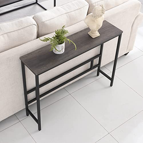 Majaro Modern Industrial Sofa Console Table For Living Room, Office (Dark Grey, Single Layer) #TOP1