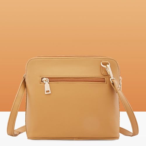 Image of Caprese Siji Tresana Small Crossbody Bag for Women | Kashida Embroidery Sling with Adjustable & Detachable Strap, Secured Zip Closure | Stylish & Spacious Handbag for Everyday Use & Travel