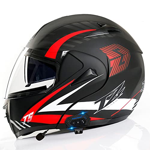 Casque de moto modulable Bluetooth double visière homologué ECE pour homme femme