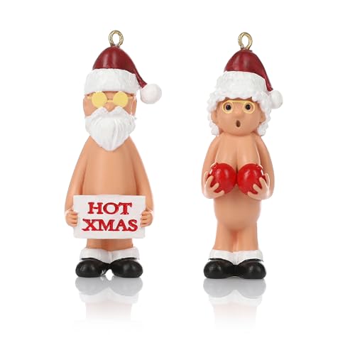 Nordstern Nackter Weihnachtsmann 2er Set - Lustige Weihnachtsdeko,...