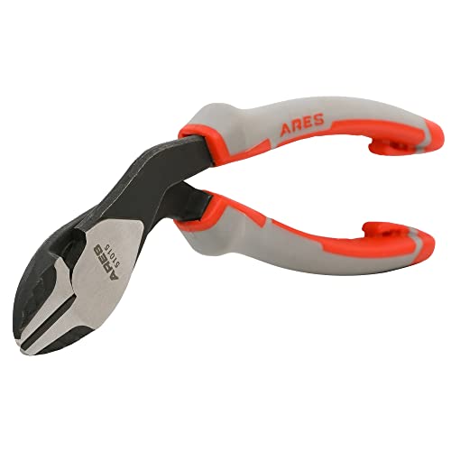 Ares 51015 – 7-Inch Angled Head Diagonal Cutter Pliers – Double Injection Handles Provides Superior Grip Control And Strength – Offset Angled Head Offers Increased Access And Leverage #TOP3
