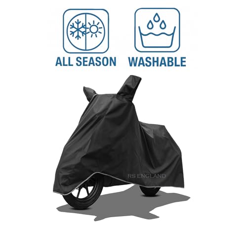 Image of All Season Protection Bike Cover for Activa 6G 5G 4G 3G 125 H-Smart Activa 125 110 New BS6 Scooty Bike Cover with Water-Resistant and Dust Proof Premium 190T Fabric Entire Black