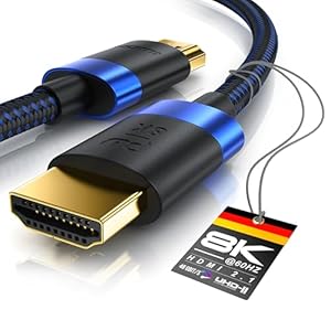CSL - 8k / 4k HDMI Kabel 2.1/2.0-1, 5m - 8K @ 60Hz / 120Hz - 4K @ 240Hz - 48 Gbit/s - 3D - Ultra High Speed mit Ethernet - TV Blu-ray PS5 Xbox Series X Switch - schwarz - 1, 5 Meter