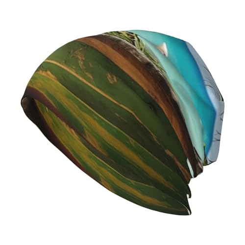 La mejor selección de Calavera coco Top 5. 43 QSMJKLD - Gorro ligero y holgado para hombres y mujeres, con diseño de calavera y hojas de coco, color negro