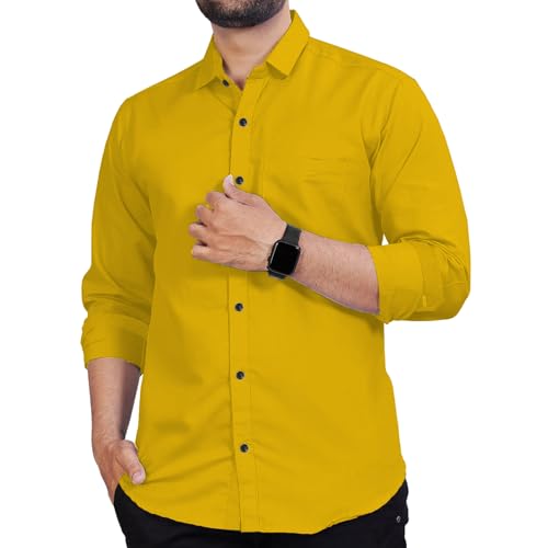 Image of Univibe Men's Slim Fit Full Sleeve Spread Collar Cotton Blend Shirt for Men and Boys