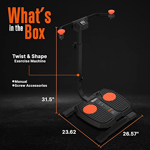 Squatz Twist And Shape Foldable Ab Exercise Machine, Double Pully Design Anti-Skid Handle Spin Plates, Targets Lower Body, Stomach, Gut, Glutes, Buttocks, Hips, Waist, Thighs & More #TOP1