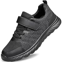 Raoendis Boys Girls Trainers Kids Running Shoes Unisex School Sneakers, Breathable Lightweight Athletic Tennis Sports Shoes Mesh Children Trainers for Little Kid Black Size 11