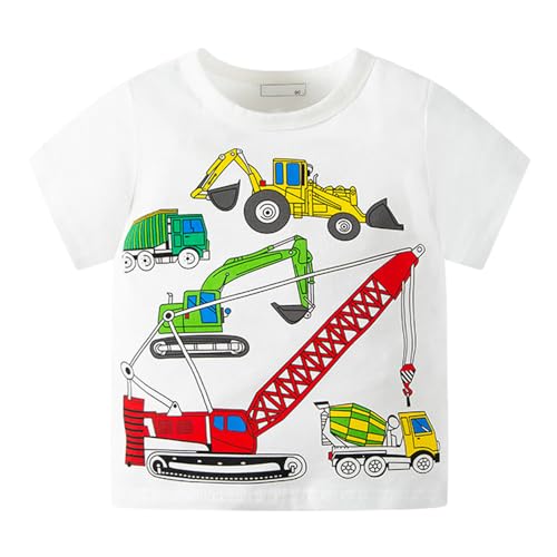 Image of DEEKEY Toddler Boys Shirts Short-Sleeve Little Kids t Shirts Boys' Tops, Tees & Shirts Graphic TEE Age for 2-7 Years 4-Pack