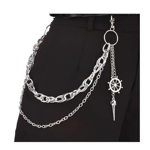 SSQKYZCSYZ Fashionable Wallet Chain Rudder Goth Accessories Belt Pants Chain Jean Chains Hip Hop Clothing Accessories for Women Men