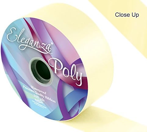 Eleganza Waterproof Poly Ribbon, Cream, 50 mm x 91 m