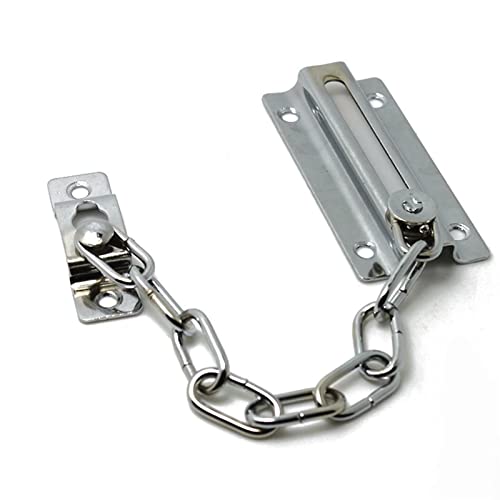 Serrure à chaîne de porte en métal argenté pour sécurité maison - 3