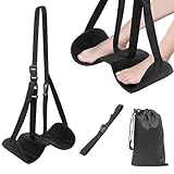 LAROTSUBAフットレスト 足乗せ 飛行機 ハンモック 飛行機の足ハンガー 調整可能 折りたたみ式 収納パック付き 長時間のフライトでリラックスして快適に 便利 オフィス/車用/夜行バス/新幹線/飛行機/旅行用(ブラック)