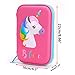 BTSKY Cute Unicorn Hard Shell Pencil Case- Large EVA Colored Pen Holder Box With Compartments Girls Cosmetic Pouch Bag Stationery Organizer(red)