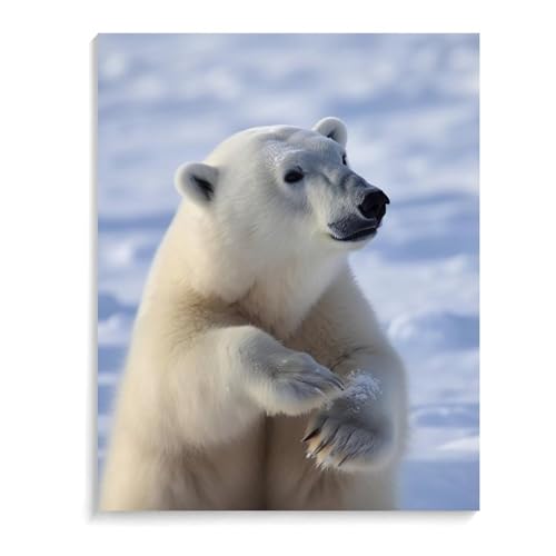 Peinture par numéros ours polaire pour débuter la peinture sans stress