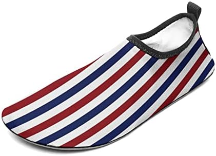Red White and Blue Stripes Adult Unisex Water Shoes Quick Dry Aqua Socks Barefoot for Beach Swimming Yoga Diving Surf Water Park